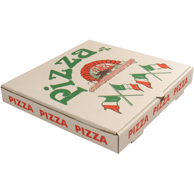 Custom made foldable pizza boxes made of corrugated cardboard material