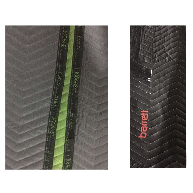 Felt quilted moving furniture pads blanket with printed binding logo